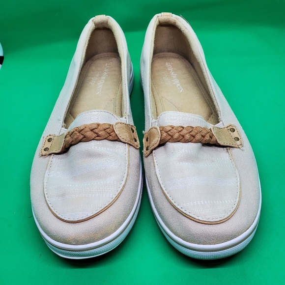 Grasshoppers Ortholite Tan Canvas Boat Shoes 7W